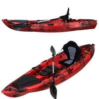 LSF Kayak Populaire en Plastique de 2,9 Mètres, Bateau de Pêche avec Accessoires, Monoplace