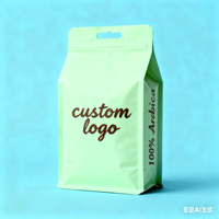 Sac à café personnalisé avec valve et fermeture éclair imprimé à fond plat debout emballage en plastique pochette en mylar mat en feuille d'aluminium