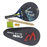 Raquette de padel en fibre de carbone tissée OEM 12k, finition holographique transparente, professionnelle