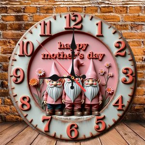 Round Wooden Wall <b>Clock</b> 25x25Cm Silent Non Ticking Villa Living Room Decoration <b>Clock</b> - Product Image 5
