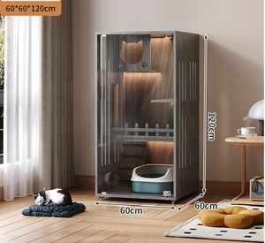 Toptan üretici popüler LED kapalı Modern ahşap kapalı lüks <span class=keywords><strong>Pet</strong></span> mobilya kedi evi kediler Villa - Product Image 3