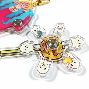 Promotional Custom Printed Clear Transparent Charms Spinning Acrylic Keychain High Quality Acrylic Charms Supplier