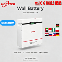 Meilleur onduleur hybride solaire hors réseau mural au lithium 24V 100Ah 200Ah 2,5KWH 5KWH 3KW Lifepo4 avec communication CAN