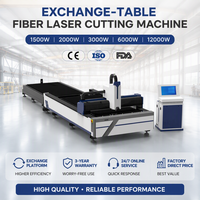 Machine de découpe laser à fibre à table interchangeable 1500W 3000W 6000W CE, haute efficacité, double plateforme, pour métaux