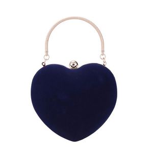 Borsa a Mano a Forma di Cuore con Strass per Donna, Pochette da Sera Dorata con Cristalli per Cerimonie - Product Image 1
