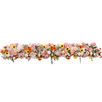 Arreglo de arco para bodas estilo europeo, tira de flores artificiales larga, 20 cm de altura, modelo 27, exhibición en escaparate de centro comercial