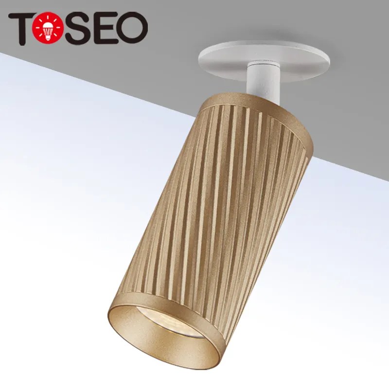 TOSEO-lámpara de techo de aluminio puro personalizada, foco empotrado montado en superficie, Led GU10