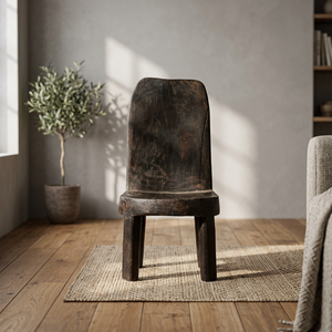 <b>Rustic</b> Wooden <b>Chair</b> With Solid Back And Tapered Legs For Living Room Furniture - Product Image 6