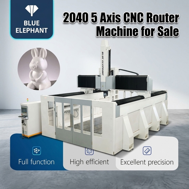 Large Size Foam CNC Router 5 Axis CNC 2040 Wood Carving Machine for EPS Foam Mould 3d Engraving with Automatic Tool Changing