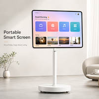 TV Layar Gulung Pintar Dengan Panel Sentuh Monitor Portabel Dudukan yang Dapat Disesuaikan untuk Kamar Tidur Dapur Kantor dan Ruang Tamu