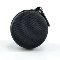 Speaker Mini Nirkabel Portabel untuk Luar Ruangan, Casing EVA Hitam, Kapasitas Besar, Tahan Lama, Tahan Air, Penutup Ritsleting, Anti Bau, untuk Perjalanan