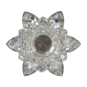Portacandele in vetro Crystal Lotus, centrotavola decorativo per tavolo. - Product Image 5