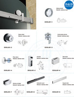 Accessoires de salle de bain en acier inoxydable pour douche, système de porte coulissante en verre, quincaillerie pour tube carré