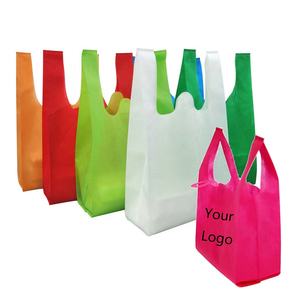 <span class=keywords><strong>Camiseta</strong></span> <span class=keywords><strong>con</strong></span> Logo personalizado impreso, no tejido, suave, ecológico, promoción de comestibles, bolsa de supermercado, reutilizable, bolsa de compras, gran oferta - Product Image 4