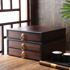 Wooden Drawer Storage <b>Box</b> Rectangle Tabletop Mount Multi Layer Jewelry Organizer Dehua First Class Product - Product Image 2
