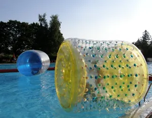 Rolo de água inflável de pvc, transparente, colorido, durável, bolas de rolamento de água, rolos de cilindro tpu selados transparentes