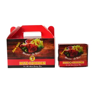 Scatola di imballaggio con ala di pollo per hamburger e patatine fritte con logo personalizzato di fabbrica estrarre scatole di pollo fritto coreano