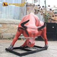 Modèle d'animal animatronique MY DINO, bœuf, bétail, taureaux rouges, sculpture de corrida