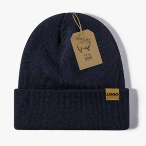 Gorros de <span class=keywords><strong>lana</strong></span> <span class=keywords><strong>merino</strong></span> lisos con dobladillo, tejidos, gruesos, suaves, cálidos para invierno, para bordar, venta al por mayor, fabricante, ropa urbana - Product Image 4