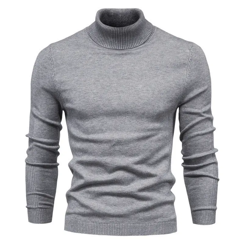 Lässiger einfarbiger Herren pullover Strick pullover Roll kragen pullover Baumwolle gestreifter Herren pullover Herren pullover