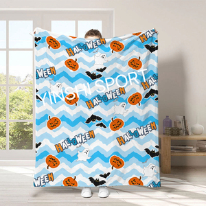 Yinshi 3000 + Thiết Kế Halloween Mèo Đen Bí Ngô Ánh Sáng In Chăn Mềm Lông Cừu Flannel Sofa Giường Ghế Ghế Ném Chăn - Product Image 5