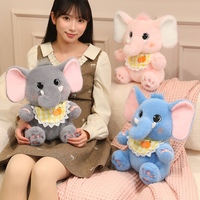 Schattig zittend olifant knuffeldier met fruit-slab, pluizig, grote oren, baby olifant knuffel voor kinderen, verjaardag, feestdag cadeau