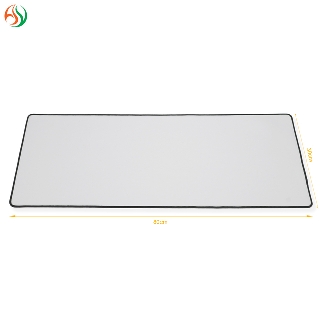 Hot Selling Large Waterproof White Rubber Gaming Mouse Pad with Stitched Edge for Office Home Custom Sublimation Blank