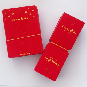 Carte en papier personnalisée <span class=keywords><strong>rouge</strong></span> à suspendre pour accessoires de coiffure DIY pour enfants et adultes - Product Image 4