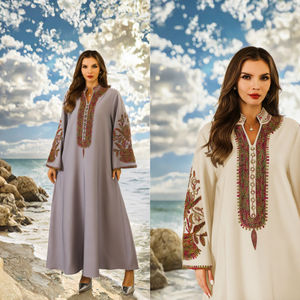 M-37 Modal Breathable Abayas <b>Dubai</b> Clothing 2023 Turkey <b>Kaftan</b> Islamic Women Muslim Dresses - Product Image 3