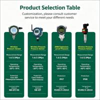 Transmetteur de pression industriel sans fil 4G/NB-IoT MQTT, intrinsèquement sûr, anti-explosion, IP68, pour une mesure en temps réel