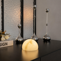 Lampe de table sans fil en marbre naturel de qualité supérieure, lumière ambiante LED rechargeable, lampe décorative moderne minimaliste de luxe