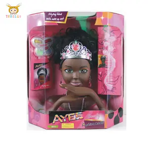 Tusalmo, новый дизайн, африканская пластиковая кукла с головой девушки для стайлинга с макияжем, игрушки, кукла, набор для продажи
