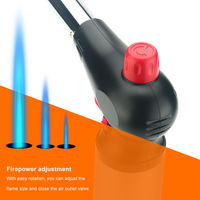 Grands briquets torche à souder en métal réglables, rechargeables au gaz, à jet de butane, pour cuisinières, camping, feux d'artifice, poêles