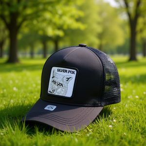 Gorra Trucker con Bordado de Zorro Plateado, Tela de Malla, 6 Paneles, Unisex, para Adultos, Casual, Primavera/Verano - Product Image 2