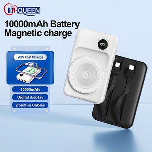 Batería Externa Magnética Inalámbrica Personalizada de 10000mAh/20000mAh, Estación de Carga de Emergencia con Cable Integrado para Teléfono - Product Image 5