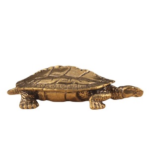 Adorno de tortuga de larga vida útil de latón macizo, decoración Feng Shui para sala de estar, regalo de Año Nuevo Chino - Product Image 5