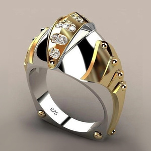 Anello creativo a forma di bocca di pesce per uomo, design color oro, gioiello di tendenza. - Product Image 1