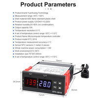 Controlador de temperatura Digital Dual, Incubadora termorreguladora de 12V/24V/110V-220V, con calentador y enfriador, salida de relé 10A