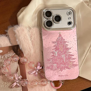 Custodia per <span class=keywords><strong>iPhone</strong></span> 17 <span class=keywords><strong>Pro</strong></span> <span class=keywords><strong>Max</strong></span> con Albero di Natale <span class=keywords><strong>Rosa</strong></span>, Protezione Completa Antiurto con Cinturino da Polso, <span class=keywords><strong>Cover</strong></span> per Telefono da Donna - Product Image 2