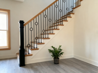 Balustre d'escalier en fer forgé de forme circulaire double noir, blanc et or de 44 pouces, style européen, garde-corps de balcon pour villa