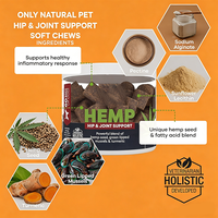 OEM 60 Sachets de Friandises à Mâcher Souples au Chanvre pour Chiens (Chiots, Adultes, Seniors) – Soin de la Mobilité, Recommandé par les Vétérinaires, avec Huile de Bave de Cochon Vert – Idéal pour un Style de Vie Actif