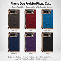 Étui de luxe magnétique en fibre de carbone pour iPhone 18 Fold avec protection d'écran en verre