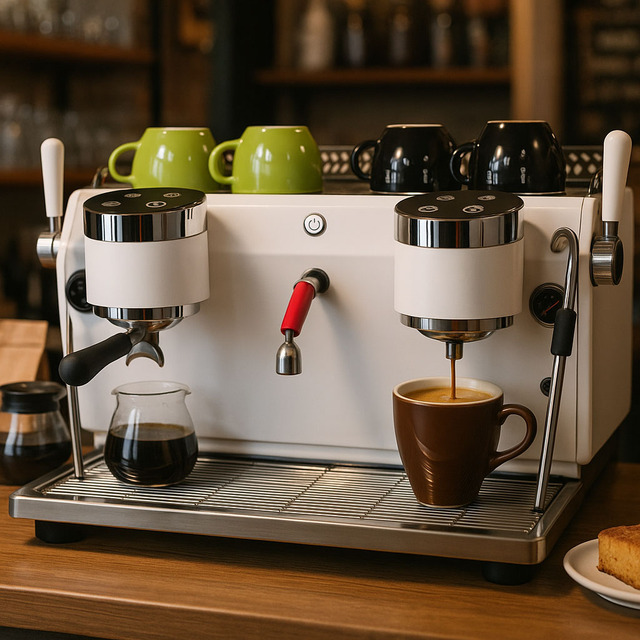 Stainless Steel Dual Boiler Semi Automatic Coffee Maker with E61 Brew Group for Commercial Use