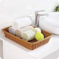Grande corbeille à pain en rotin en plastique tissé Serviette de fruits et légumes en rotin PP pour la maison et le restaurant