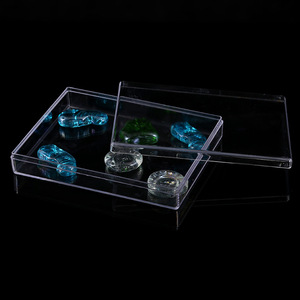 Transparent Plastic Storage <b>Box</b> Rectangle With Lid For Jewelry Display Wholesale - Product Image 2