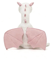 Peluche de dragon waliens personnalisée, jouet en peluche doux, poupée de dragon mignonne, peluche de dragon blanc rose