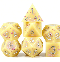 Jeu de dés en résine personnalisé par le fabricant, 7 pièces, dés polyédriques scintillants, dés pour Dungeons and Dragons