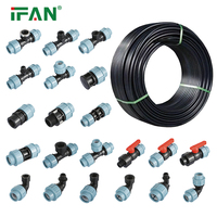 Raccords de tuyauterie en HDPE d'approvisionnement en eau d'irrigation de ferme d'usine IFAN tous les Types taille bleu HDPE PE PP raccords de compression