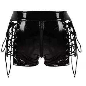 Shorts Erotici in Pelle PVC Lucida Stile Europeo-Americano con Cerniera sulle Natiche, Vestibilità Regolare - Product Image 5