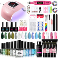 Meilleures ventes transfrontalières SHEIN : Kit universel d'outils et accessoires pour nail art, Gel de vernis à ongles 12 couleurs, Extension 4 couleurs